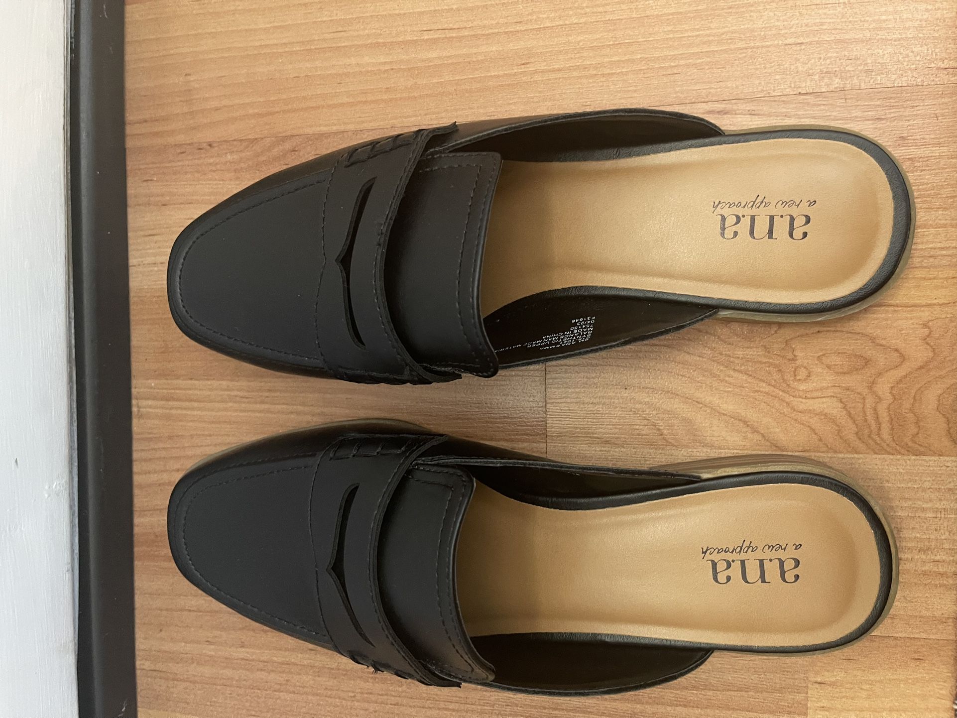 Slip on black loafers  Size 9