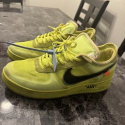 Off-White x Nike Air Force 1 “Volt” — Size 12 — 9/10 / No Box
