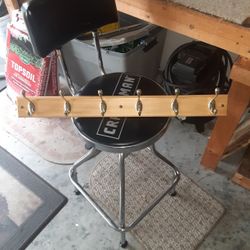 Coat Hanger Brass On Pine 