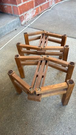 Pair of Adjustable Wood Plant Stands