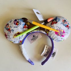 NWT Disney Parks Ink & Paint Collection Mickey Mouse Ears Headband 