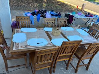 Dining table set real wood heavy