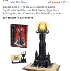 Bibilock Lord of The RS Castle Building Blocks Toys,Creator Architecture Dark Tower Magic Book Building Set, Best Choice for 12+ Boys, Girls or Adults