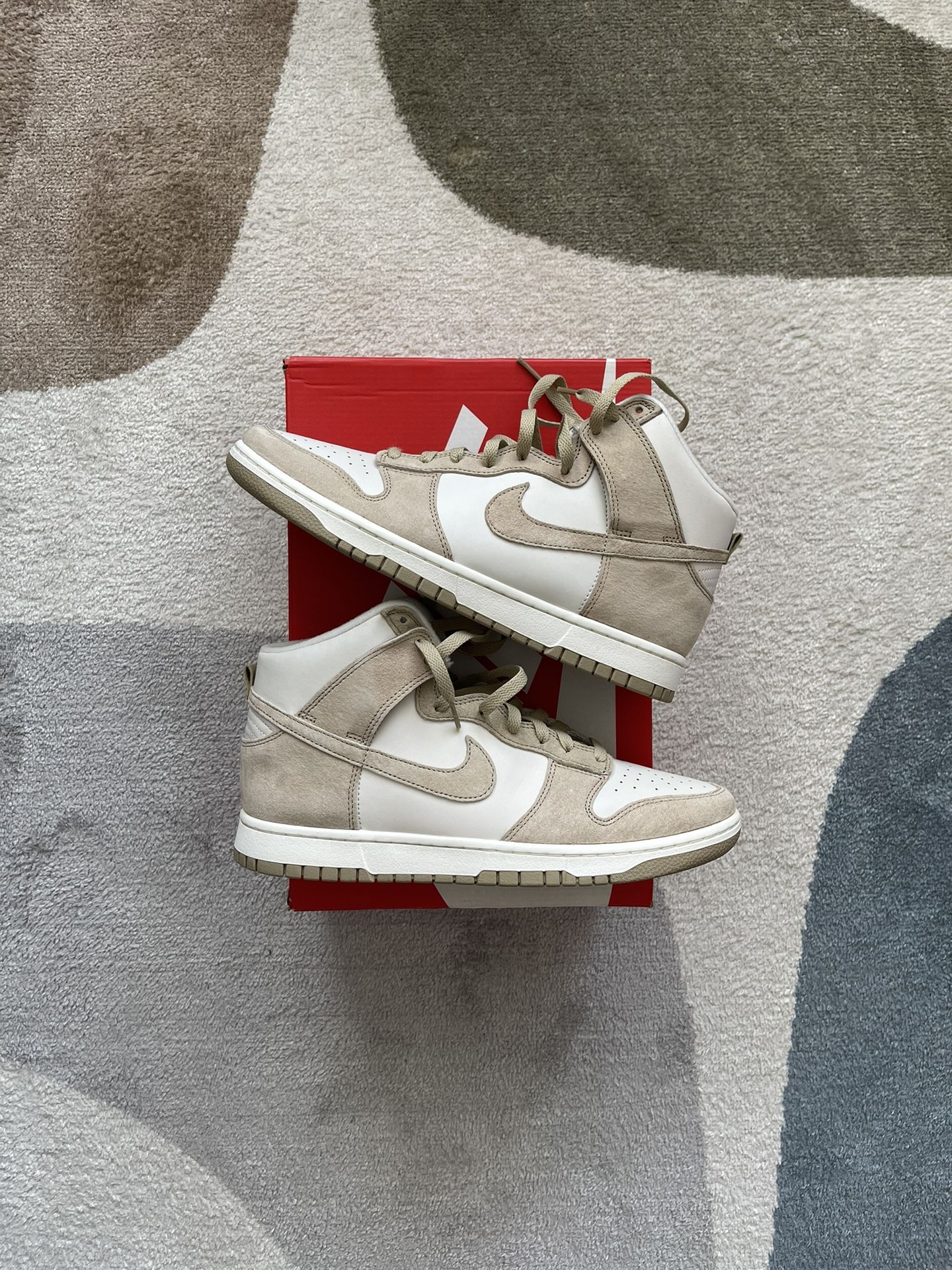 Nike Dunk High Tan Suede White Size