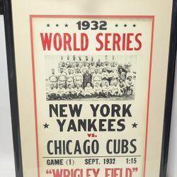 1932 World Series Yankees vs. Cubs Wrigley Field Framed Poster 20x28” – Baseball History

