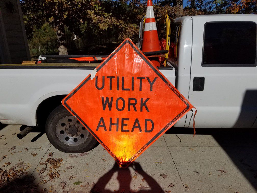 Utility Work Sign