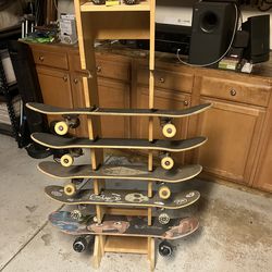 Skateboards and Display Rack