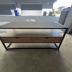 Ada Glass Coffee Table with Drawers (Like New)