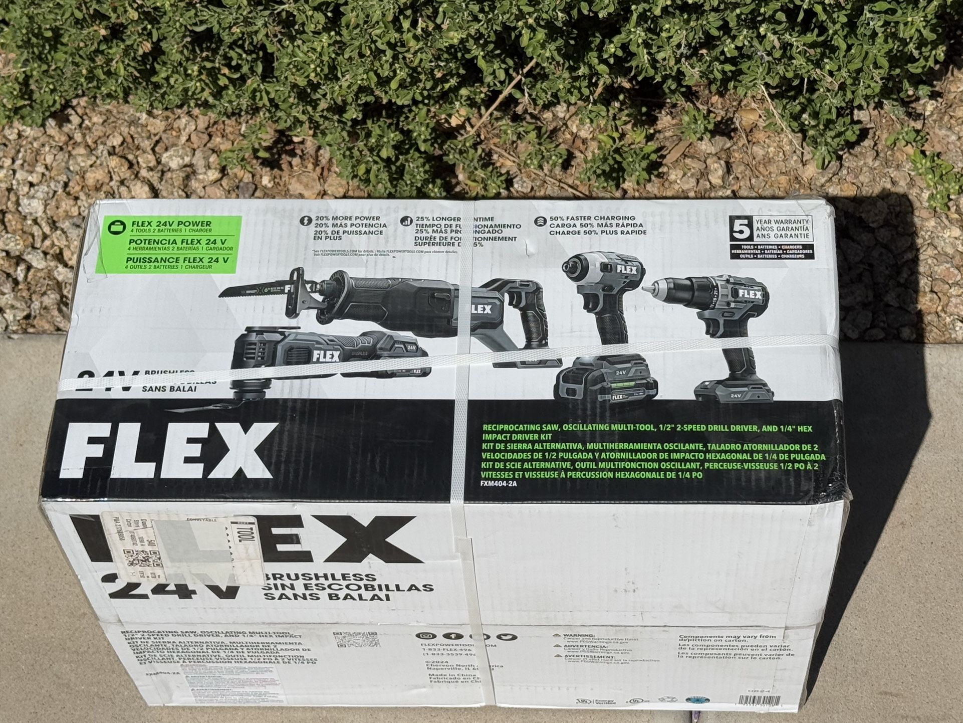 FLEX FXM404-2A Brushless 24v Li-Ion Cordless 4-Tool Power Tool Combo Kit