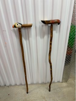 Vintage walking stick cane hand carved
