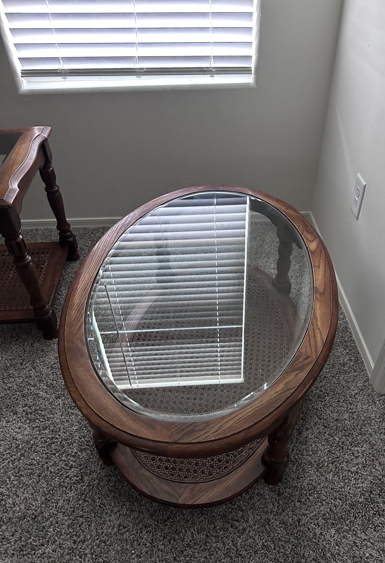 Glass Top Wooden Coffee Table