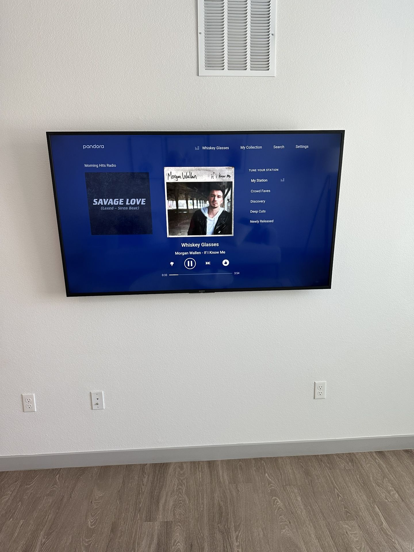 Sony 65” TV With Wall Mount
