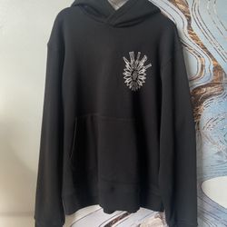 Amiri Rhinestone Graphic Logo Hoodie Size 2X 