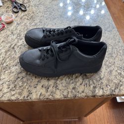 Steve Madden Black Leather Sneakers Size 11.5