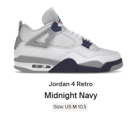 Jordan Retro 4 Midnight Navy