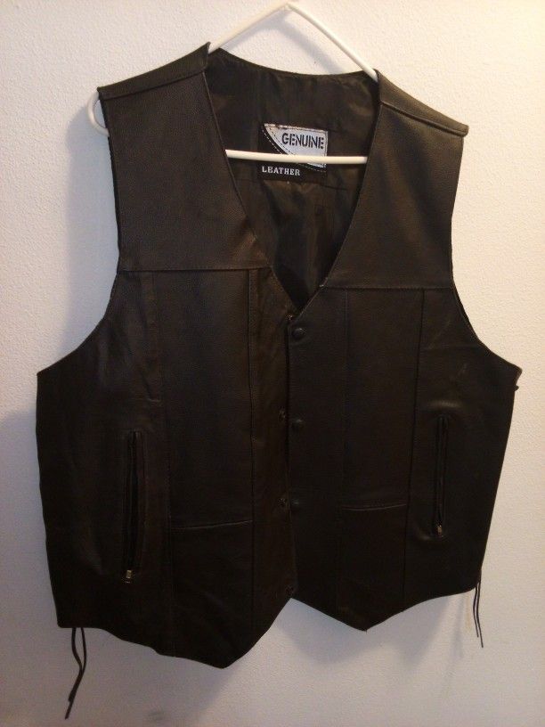 Men's Leather Biker Vest