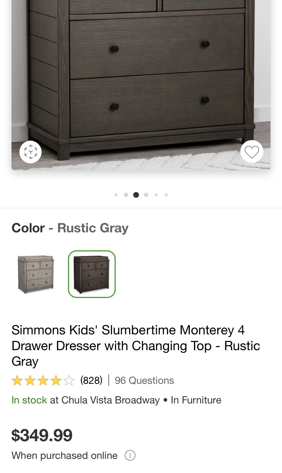 Simmons slumbertime best sale monterey dresser