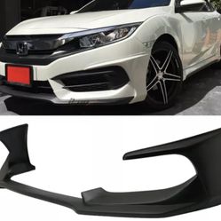 Fits 16-18 Honda Civic Coupe Sedan AVS Style Front Bumper Lip Spoiler - PP