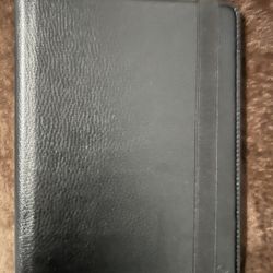 iPad 9th Gen black Leather Case With Glass Screen Protector 