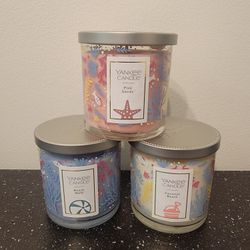 Set of 3 Seven (7) oz Decorative Beached Themed Candles