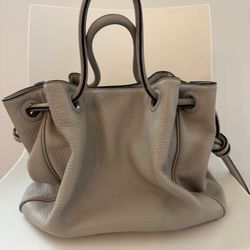 Michael Kors Dalia  Leather Shoulder Tote Grey Handbag