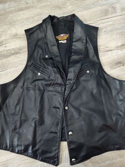 Vintage 90s Harley Davidson women's leather vest