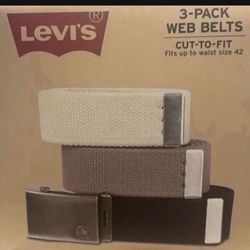 3- BRAND NEW LEVI WEB BELTS