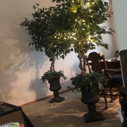 2 Fake Trees In Pots. 7-8 Feet Tall