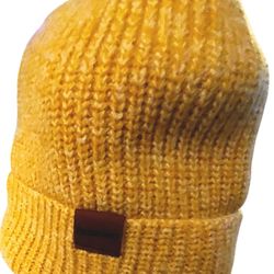 Winter Beanie Cuffed Hat Thick Knit WarmYellow Fleece-Lined One-Size BESSTEVEN