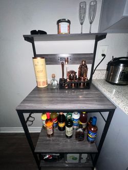 Industrial Bar Cart with Shelves