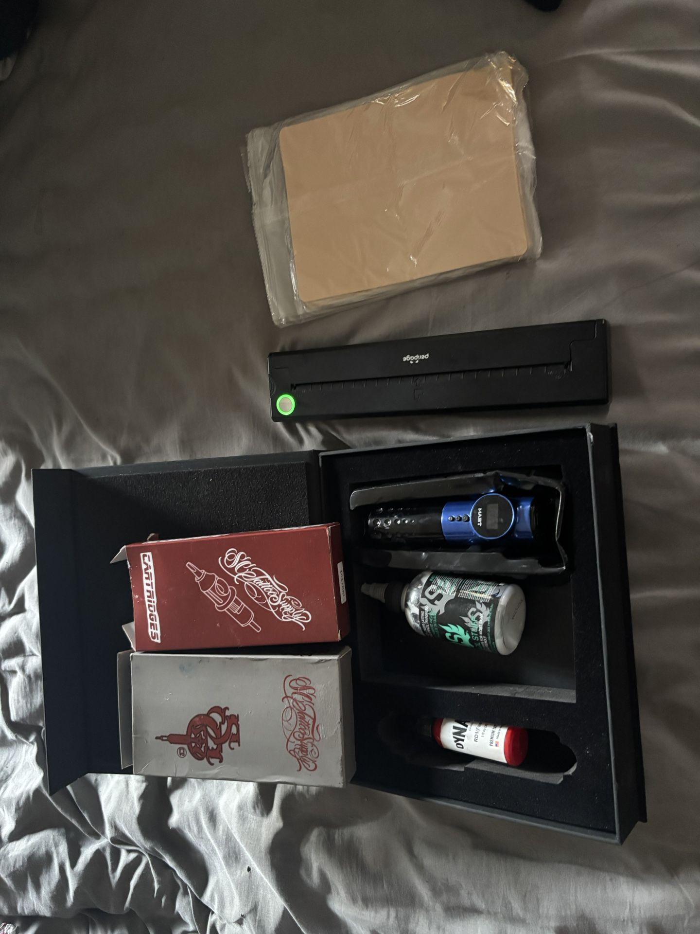 Tattoo Machine / Red Ink Black In / Needles Everything For $250