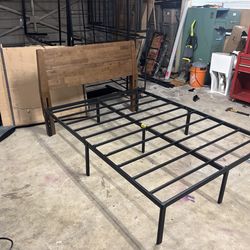 Full size 14” Metal bed frame W/ headboard ((  BRAND NEW ))