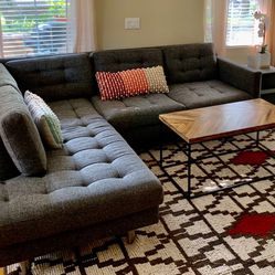 Mid Century style sectional grey