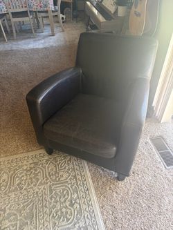 Brown Faux Leather Chair