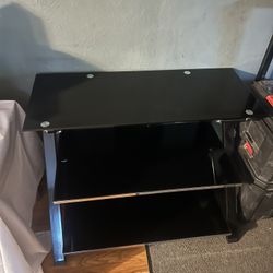 Black Glass TV Stand