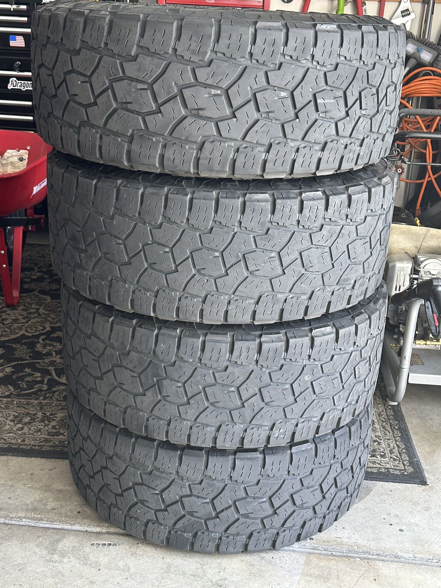 4 Toyo AT3 35x12.50r20 12ply (F) Rated 65% Left