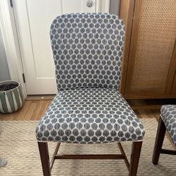Blue Patterned Dining Chairs