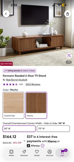 Farmann Reeded 2 door tv stand