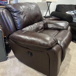 Brown Italian Leather Recliner Chair