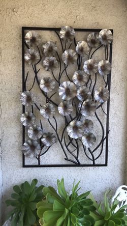 Pair of iron flowers panels 44x28