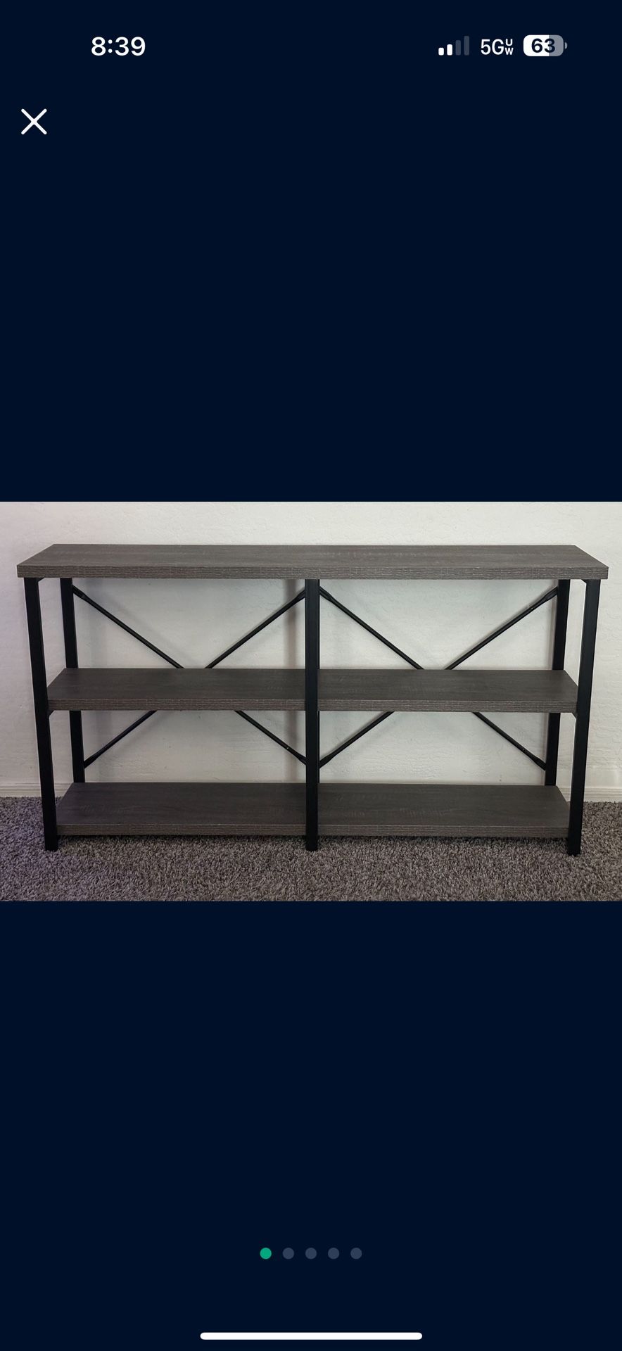 Entryway Table Dark Gray (See Pictures for All Details!) Final markdown To Sell!