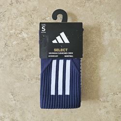 Adidas Select Maximum Cushioned Crew Basketball Socks Blue Size Small 2Y-5Y New