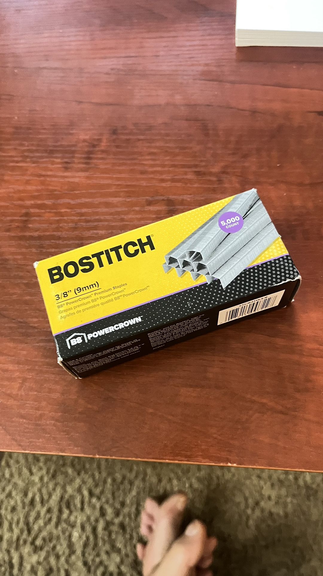 Bostitch PowerCrown Staples – 3/8" (9mm), 5000 Count – Brand New, Unopened Box  