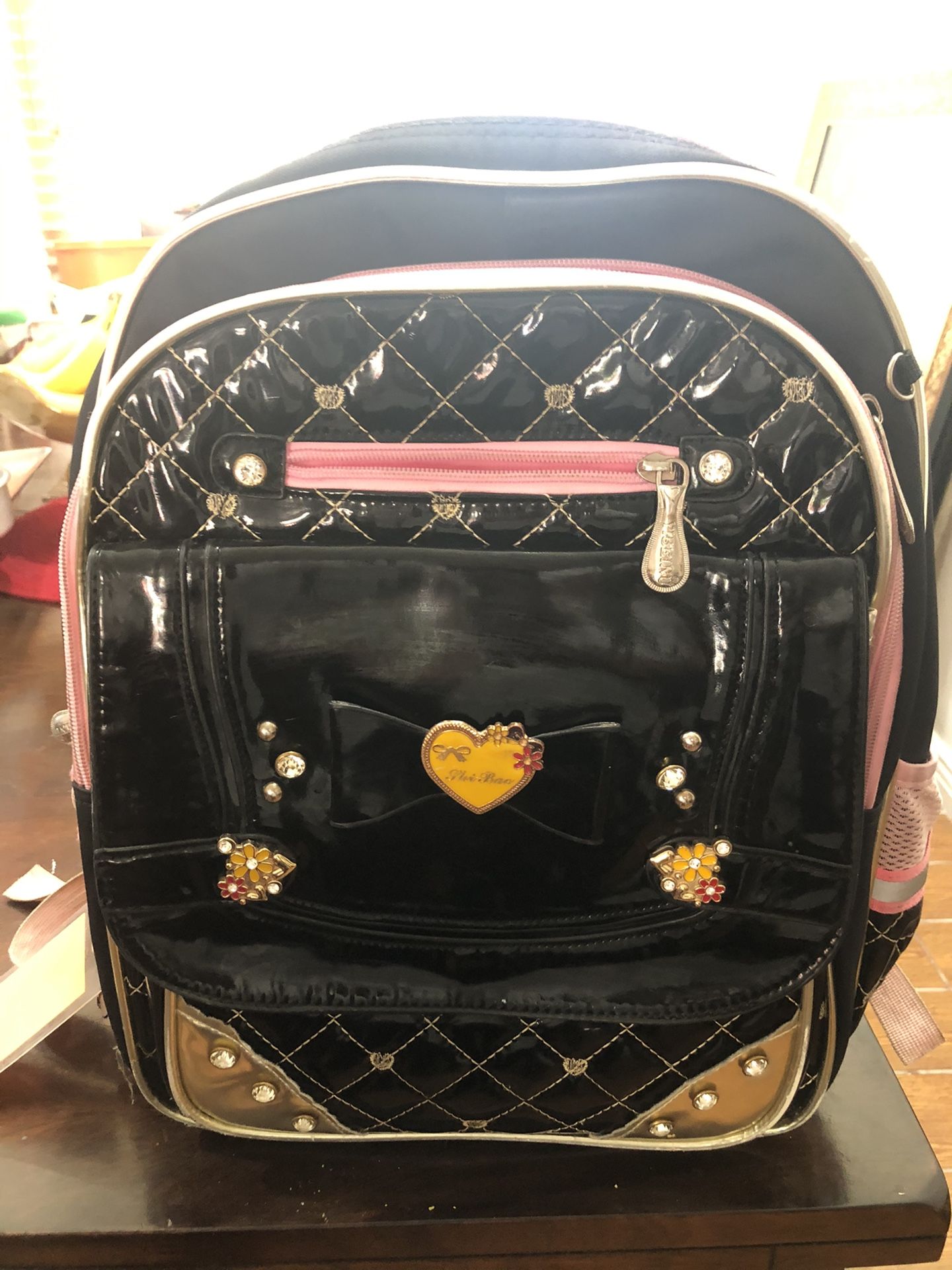 Leather Cute Princess Bag Kids Backpack for Girls