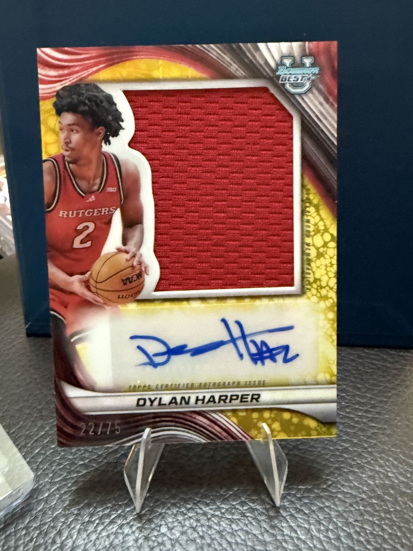 2024-25 Bowman U Best Dylan Harper Player Worn Patch Auto 22/75