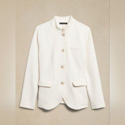 BANANA REPUBLIC Designer Band-Collar Knit Blazer Suit Jacket Size XL