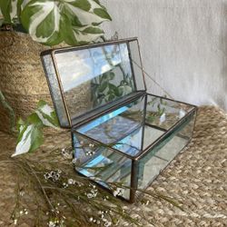 Vintage Glass Jewelry Box 