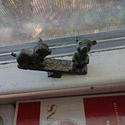 Vintage J.B. Pewter Miniature Bears On Teetertauter