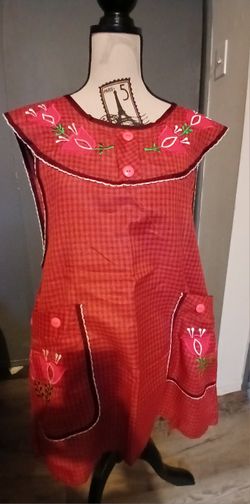 New Mandil Mexicano, Traditional Apron, Embroidered Apron, Mandil Bordado
