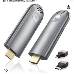  Wireless HDMI Transmitter and Receiver, Plug & Play Portable 2.4G/5G Wireless HDMI Extender Kit for Streaming Video and Audio to Monitor from Laptop/